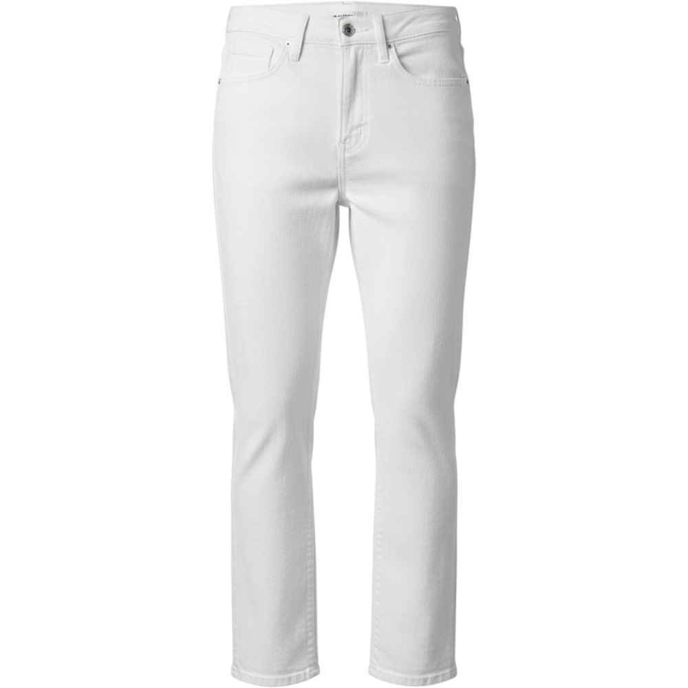 Good American White High Waisted Straight Leg Raw Hem Jeans Size‎ 0/25